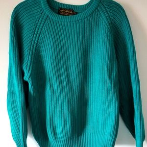 Eddie Bauer vintage teal knit sweater
